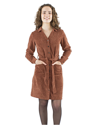 Corduroy 88% polyester 12% polyamide buttoned dress