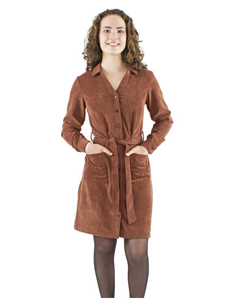 Corduroy 88% polyester 12% polyamide buttoned dress