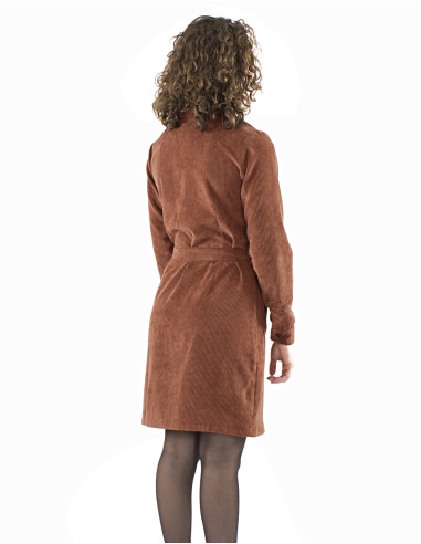 Corduroy 88% polyester 12% polyamide buttoned dress
