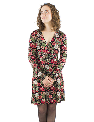 Robe maille imprimé Flower Power