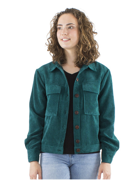 Corduroy 88% polyester 12% polyamide buttoned jacket