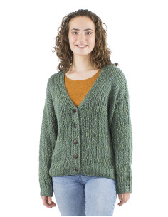 Veste maille manches longues 5 boutons bois 2