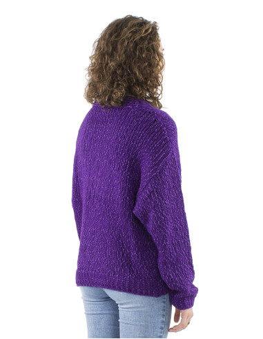 Veste maille manches longues 5 boutons bois