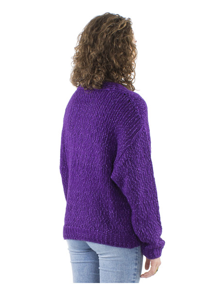 Veste maille manches longues 5 boutons bois