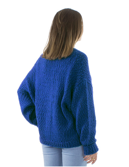 Veste maille manches longues 5 boutons bois