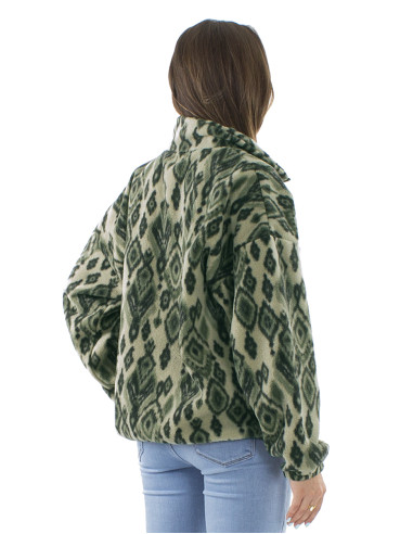 Knitted polar polyester jacket with Lovina print