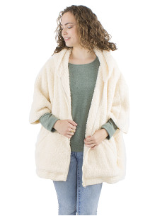 Knitted polar polyester poncho jacket 2