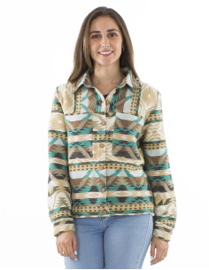 83% Cotton 17% Acrylic jacket with 2 pockets and geometric print 2