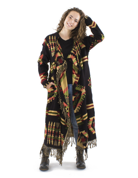 Acrylic geometric and Jacquart coat