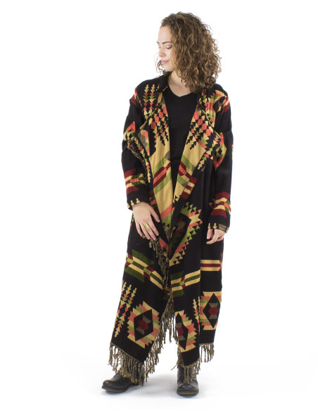 Acrylic geometric and Jacquart coat