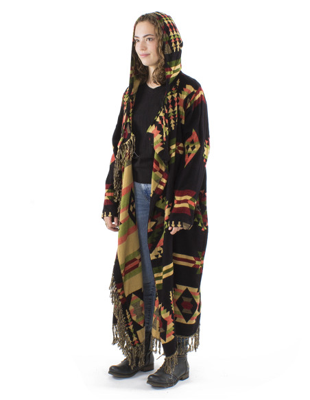 Acrylic geometric and Jacquart coat