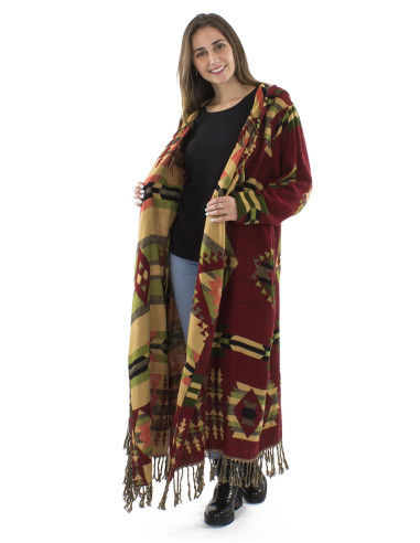 Acrylic geometric and Jacquart coat