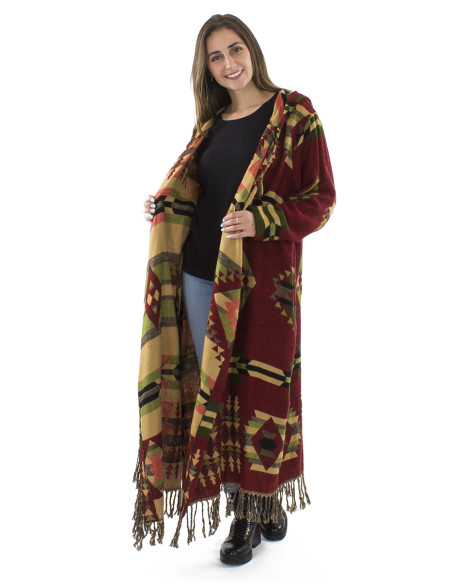 Acrylic geometric and Jacquart coat