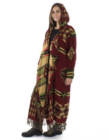 Acrylic geometric and Jacquart coat