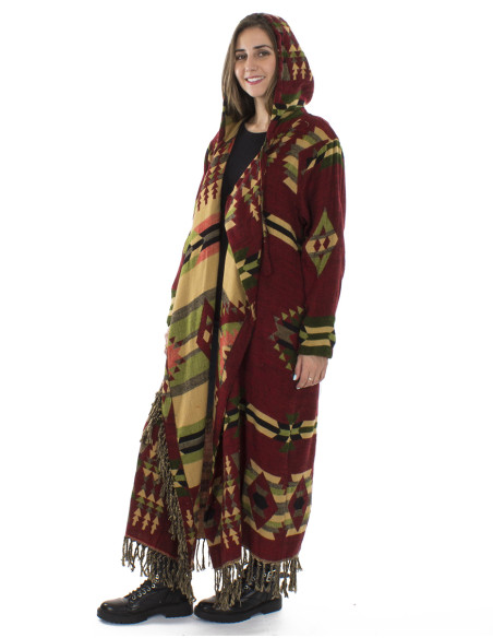 Acrylic geometric and Jacquart coat