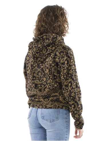 Acrylic Jacquart jacket with zip and Cachemire print