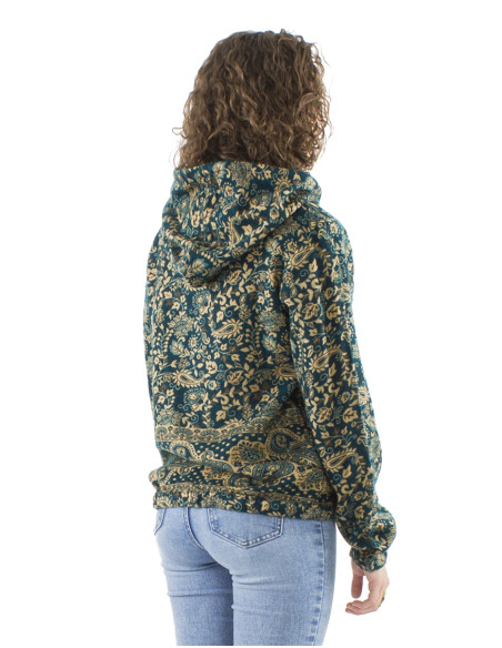 Acrylic Jacquart jacket with zip and Cachemire print