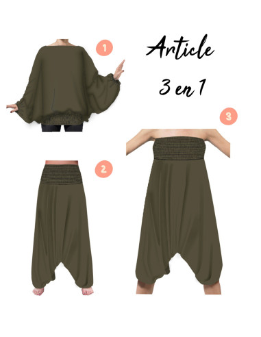 3 In 1 Cotton Printed Saroual