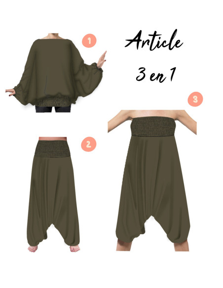 3 In 1 Cotton Printed Saroual