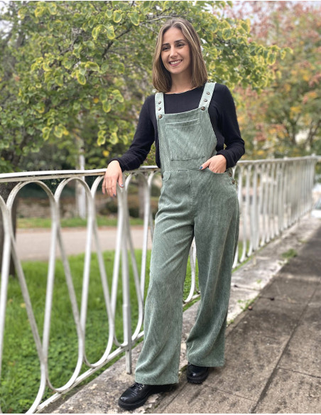 Salopette large velours cotelé