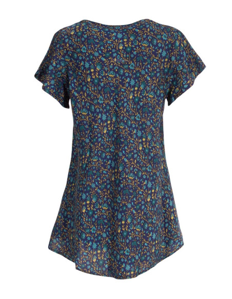 Chemisier Polyester Manches Courtes Sari