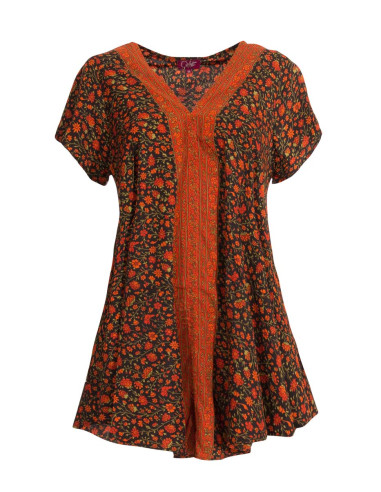 Chemisier Polyester Manches Courtes Sari