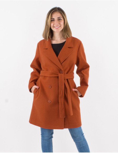 Polyester coat with lining and embroideries