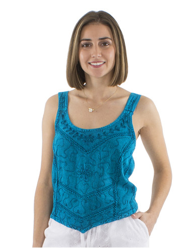 Top court viscose sw dos élastique