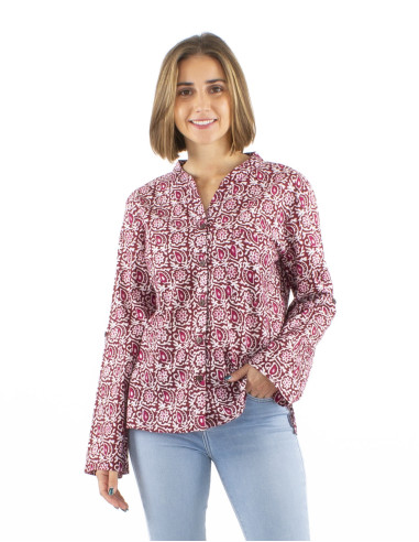 Cotton blouse with Indien print