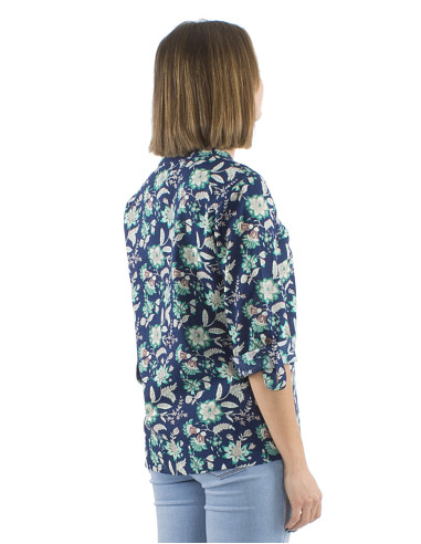 Cotton blouse with Indien print