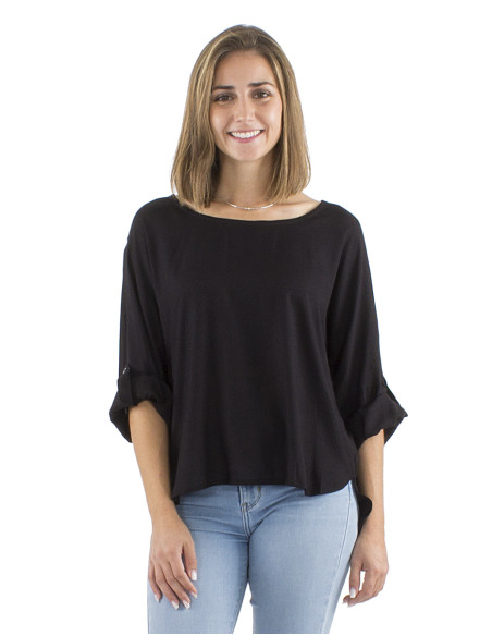 Viscose plain blouse with butterfly sleeves