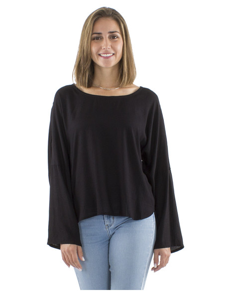 Viscose plain blouse with butterfly sleeves