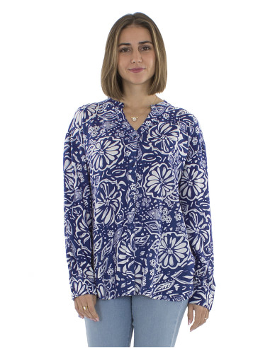 Viscose buttoned blouse with Magnolia long sleeves