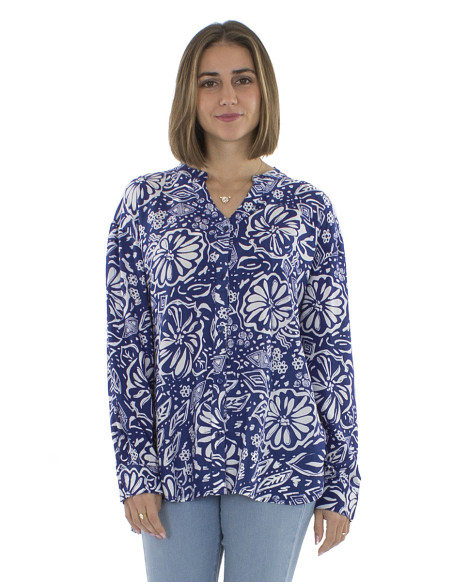Viscose buttoned blouse with Magnolia long sleeves