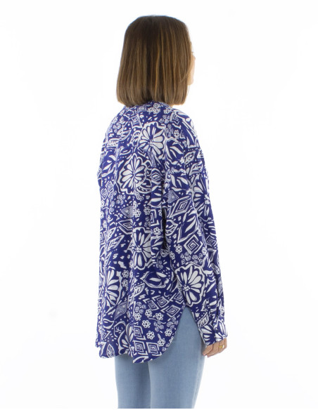 Viscose buttoned blouse with Magnolia long sleeves