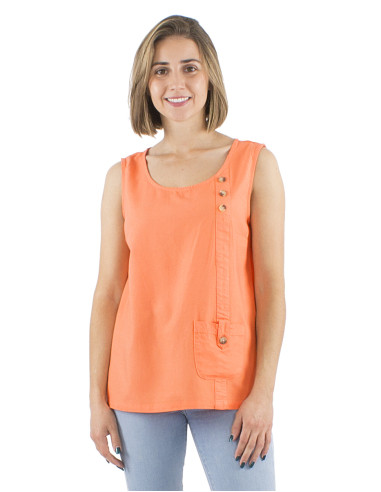 54% linen 46% viscose top 1 pocket