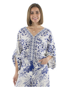 Top 70% viscose 30% galon élastique taille imprimé Nature 2