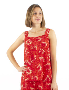 Top viscose bretelles larges imprimé Cassandra