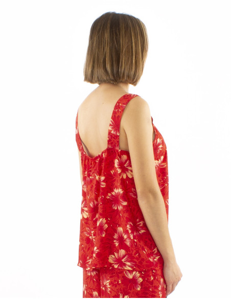 Top viscose bretelles larges imprimé Cassandra
