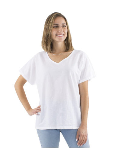 Cotton plain sw blouse with short sleeves