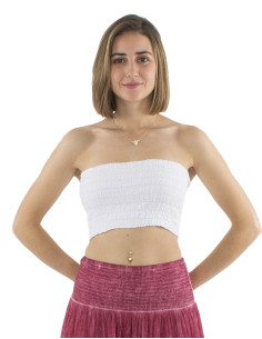 Top coton blanc tube élastique 2