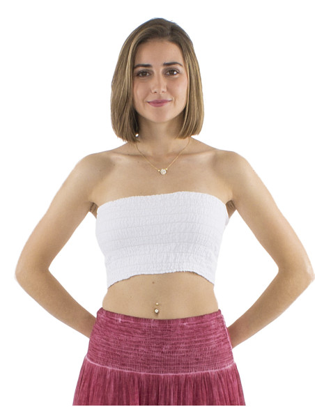 Top coton blanc tube élastique