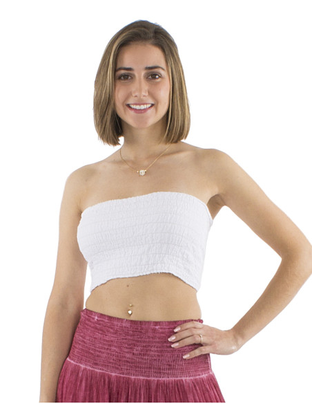 Top coton blanc tube élastique