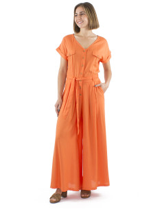 Long viscose plain combo with buttons 2