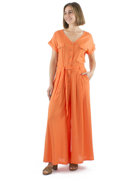 Long viscose plain combo with buttons