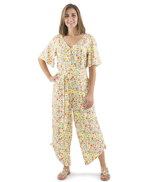 Salopette viscose manches courtes imprimé Pretty