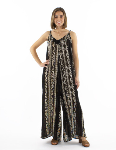 Viscose crepe white/black combo
