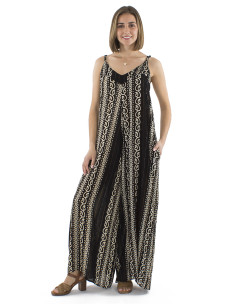 Combinaison viscose crêpe blanc/noir 2