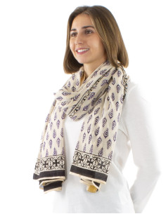 Paréo foulard coton épis tampons