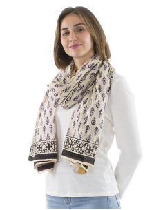 Paréo foulard coton épis tampons 2